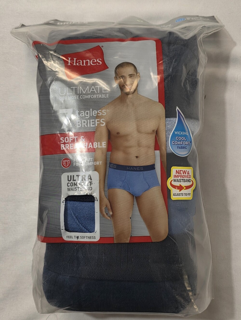 Hanes Comfort Soft Waistband Mens Size Large Tagless Boxer Briefs 7-Pack New